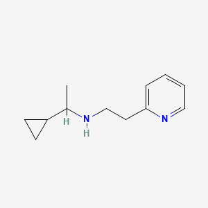 molecular formula C12H18N2 B15269424 (1-Cyclopropylethyl)[2-(pyridin-2-YL)ethyl]amine 