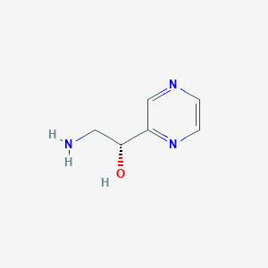 molecular formula C6H9N3O B15269457 (1R)-2-amino-1-(pyrazin-2-yl)ethan-1-ol 