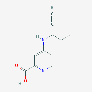 molecular formula C11H12N2O2 B15269518 4-[(Pent-1-yn-3-yl)amino]pyridine-2-carboxylic acid 