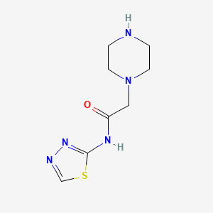 molecular formula C8H13N5OS B15269527 2-(Piperazin-1-yl)-N-(1,3,4-thiadiazol-2-yl)acetamide 
