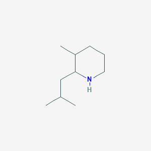 molecular formula C10H21N B15269535 3-Methyl-2-(2-methylpropyl)piperidine 