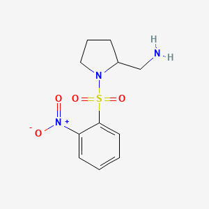 molecular formula C11H15N3O4S B15269549 [1-(2-Nitrobenzenesulfonyl)pyrrolidin-2-YL]methanamine 