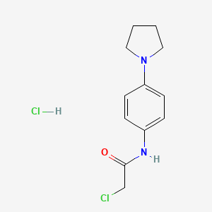 molecular formula C12H16Cl2N2O B15269555 2-chloro-N-(4-pyrrolidin-1-ylphenyl)acetamide hydrochloride 