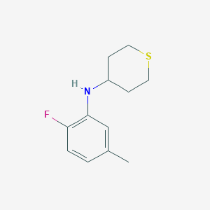 molecular formula C12H16FNS B15269558 N-(2-fluoro-5-methylphenyl)thian-4-amine 