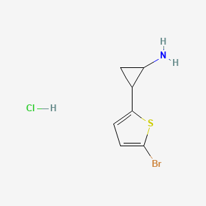molecular formula C7H9BrClNS B15269562 2-(5-Bromothiophen-2-yl)cyclopropan-1-amine hydrochloride 