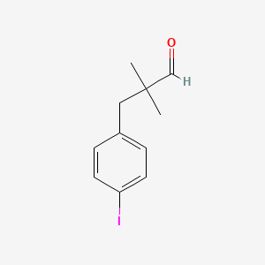 molecular formula C11H13IO B15269604 3-(4-Iodophenyl)-2,2-dimethylpropanal 