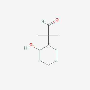 molecular formula C10H18O2 B15269624 2-(2-Hydroxycyclohexyl)-2-methylpropanal 