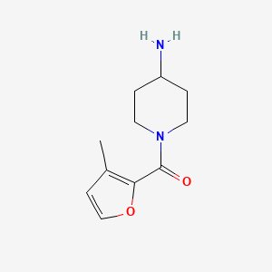 molecular formula C11H16N2O2 B15269626 1-(3-Methylfuran-2-carbonyl)piperidin-4-amine 