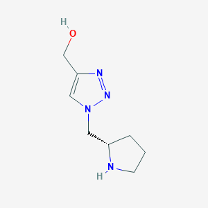molecular formula C8H14N4O B15269628 (1-{[(2S)-pyrrolidin-2-yl]methyl}-1H-1,2,3-triazol-4-yl)methanol 