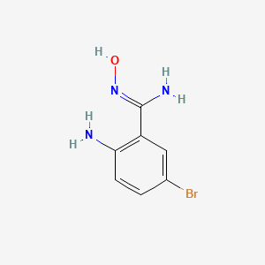 molecular formula C7H8BrN3O B15269632 2-Amino-5-bromo-N'-hydroxybenzene-1-carboximidamide 