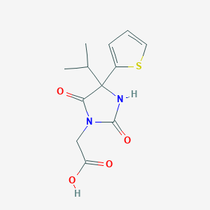 2-[2,5-Dioxo-4-(propan-2-yl)-4-(thiophen-2-yl)imidazolidin-1-yl]acetic acid