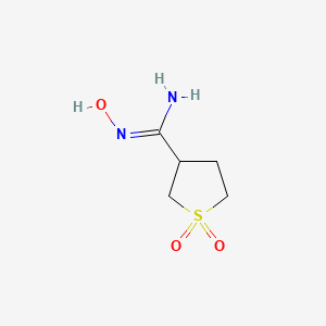 molecular formula C5H10N2O3S B15269655 N-Hydroxytetrahydrothiophene-3-carboximidamide 1,1-dioxide 