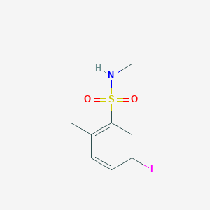 molecular formula C9H12INO2S B15269663 N-Ethyl-5-iodo-2-methylbenzene-1-sulfonamide 