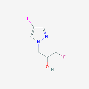 molecular formula C6H8FIN2O B15269670 1-Fluoro-3-(4-iodo-1H-pyrazol-1-yl)propan-2-ol 
