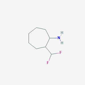 molecular formula C8H15F2N B15269741 2-(Difluoromethyl)cycloheptan-1-amine 