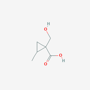 molecular formula C6H10O3 B15269752 1-(Hydroxymethyl)-2-methylcyclopropane-1-carboxylic acid 