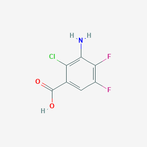 molecular formula C7H4ClF2NO2 B15269759 3-Amino-2-chloro-4,5-difluorobenzoic acid 