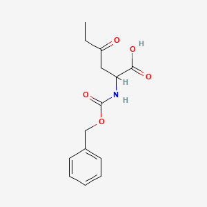 molecular formula C14H17NO5 B15269766 2-{[(Benzyloxy)carbonyl]amino}-4-oxohexanoic acid 