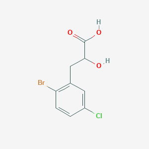 molecular formula C9H8BrClO3 B15269776 3-(2-Bromo-5-chlorophenyl)-2-hydroxypropanoic acid 