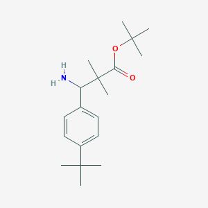 molecular formula C19H31NO2 B15269794 tert-Butyl 3-amino-3-(4-tert-butylphenyl)-2,2-dimethylpropanoate 