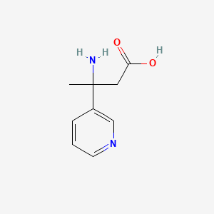 molecular formula C9H12N2O2 B15269818 3-Amino-3-(pyridin-3-yl)butanoic acid 