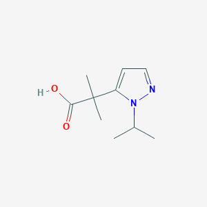 molecular formula C10H16N2O2 B15269830 2-Methyl-2-[1-(propan-2-yl)-1H-pyrazol-5-yl]propanoic acid 