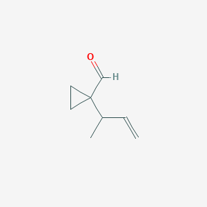molecular formula C8H12O B15269840 1-(But-3-en-2-yl)cyclopropane-1-carbaldehyde 