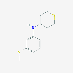 molecular formula C12H17NS2 B15269844 N-[3-(Methylsulfanyl)phenyl]thian-4-amine 