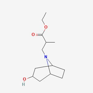 molecular formula C13H23NO3 B1526989 Ethyl 3-{3-hydroxy-8-azabicyclo[3.2.1]octan-8-yl}-2-methylpropanoate CAS No. 1274828-12-4