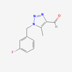 molecular formula C11H10FN3O B15269915 1-[(3-Fluorophenyl)methyl]-5-methyl-1H-1,2,3-triazole-4-carbaldehyde 