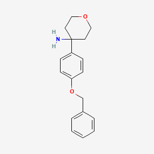 molecular formula C18H21NO2 B15269961 4-[4-(Benzyloxy)phenyl]oxan-4-amine 