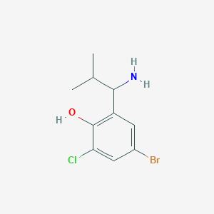 molecular formula C10H13BrClNO B15269988 2-(1-Amino-2-methylpropyl)-4-bromo-6-chlorophenol 