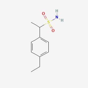 molecular formula C10H15NO2S B15270010 1-(4-Ethylphenyl)ethane-1-sulfonamide 