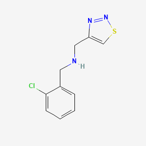molecular formula C10H10ClN3S B15270043 [(2-Chlorophenyl)methyl](1,2,3-thiadiazol-4-ylmethyl)amine 