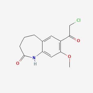 molecular formula C13H14ClNO3 B15270067 7-(2-chloroacetyl)-8-methoxy-2,3,4,5-tetrahydro-1H-1-benzazepin-2-one 