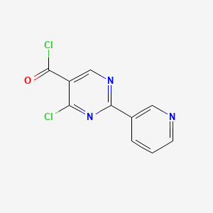 molecular formula C10H5Cl2N3O B15270074 4-chloro-2-(3-pyridinyl)-5-Pyrimidinecarbonyl chloride 
