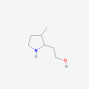 molecular formula C7H15NO B15270076 2-(3-Methylpyrrolidin-2-YL)ethan-1-OL 