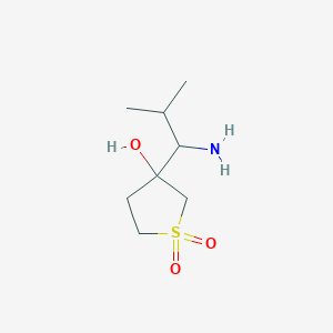 molecular formula C8H17NO3S B15270100 3-(1-Amino-2-methylpropyl)-3-hydroxy-1lambda6-thiolane-1,1-dione 