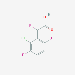 molecular formula C8H4ClF3O2 B15270154 2-(2-Chloro-3,6-difluorophenyl)-2-fluoroacetic acid 