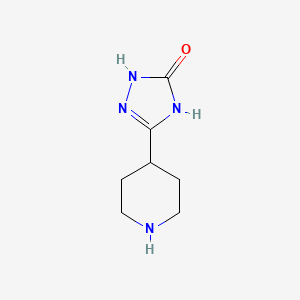 molecular formula C7H12N4O B15270155 3-(piperidin-4-yl)-4,5-dihydro-1H-1,2,4-triazol-5-one 