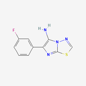 molecular formula C10H7FN4S B15270188 6-(3-Fluorophenyl)imidazo[2,1-b][1,3,4]thiadiazol-5-amine 