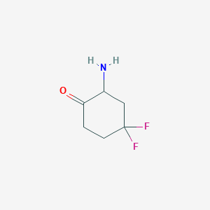 molecular formula C6H9F2NO B15270219 2-Amino-4,4-difluorocyclohexan-1-one 