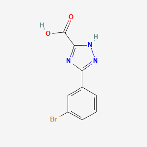 molecular formula C9H6BrN3O2 B15270257 5-(3-Bromophenyl)-4H-1,2,4-triazole-3-carboxylic acid 