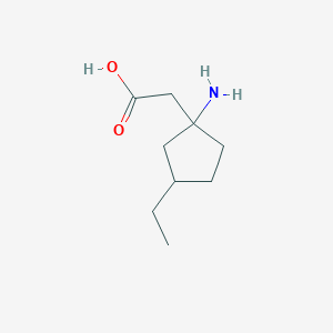 molecular formula C9H17NO2 B15270270 2-(1-Amino-3-ethylcyclopentyl)acetic acid 