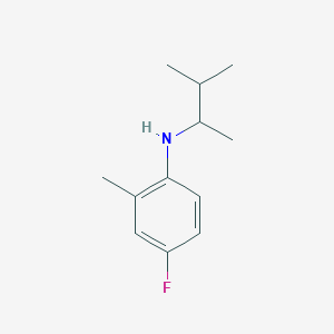 molecular formula C12H18FN B15270272 4-fluoro-2-methyl-N-(3-methylbutan-2-yl)aniline 