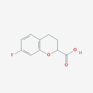 molecular formula C10H9FO3 B1527031 7-Fluoro-3,4-dihydro-2H-1-benzopyran-2-carboxylic acid CAS No. 944904-25-0