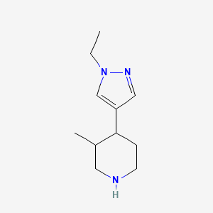 molecular formula C11H19N3 B15270322 4-(1-ethyl-1H-pyrazol-4-yl)-3-methylpiperidine 