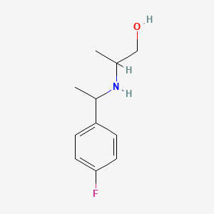 molecular formula C11H16FNO B15270328 2-{[1-(4-Fluorophenyl)ethyl]amino}propan-1-ol 