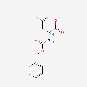molecular formula C15H19NO4 B15270356 2-{[(Benzyloxy)carbonyl]amino}-4-methylidenehexanoic acid 