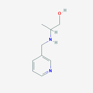 molecular formula C9H14N2O B15270373 2-[(Pyridin-3-ylmethyl)amino]propan-1-ol 